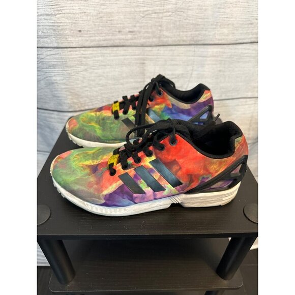 Adidas ZX Flux Torsion Sneakers Colorful Tie-Dye Size 7.5 - Picture 2 of 5